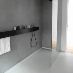 Een gietvloer in een badkamer