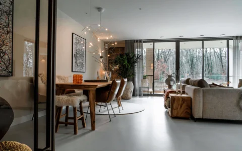 woonkamer gietvloer. Betonlook