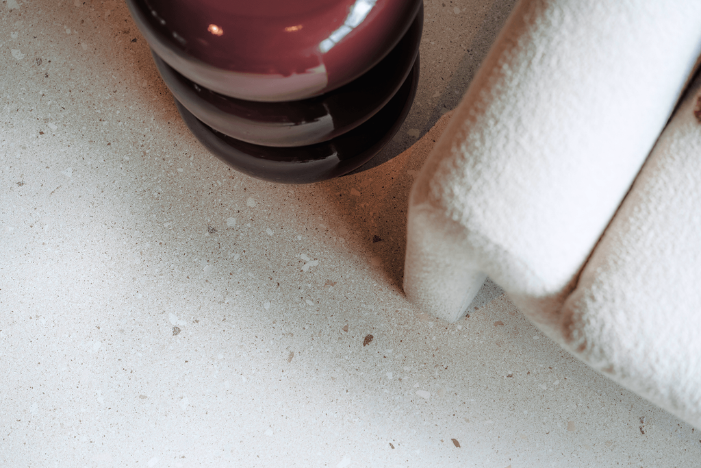 microcement vloer met de uitstraling van terrazzo